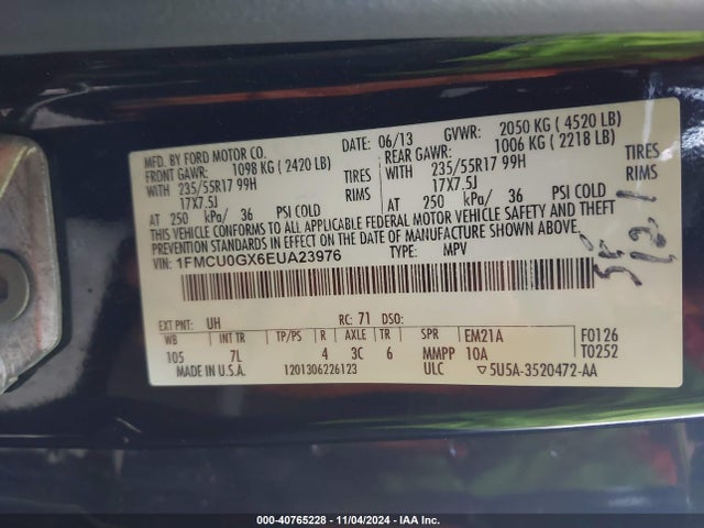 Ford ESCAPE SE 2014 1FMCU0GX6EUA23976 Image 9