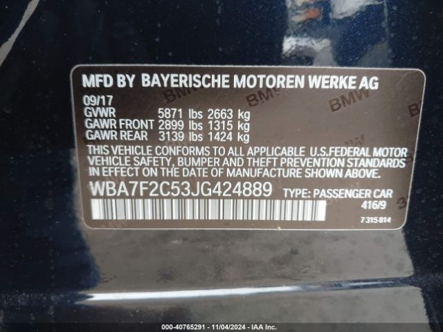 WBA7F2C53JG424889 BMW Alpina B7 Xdrive