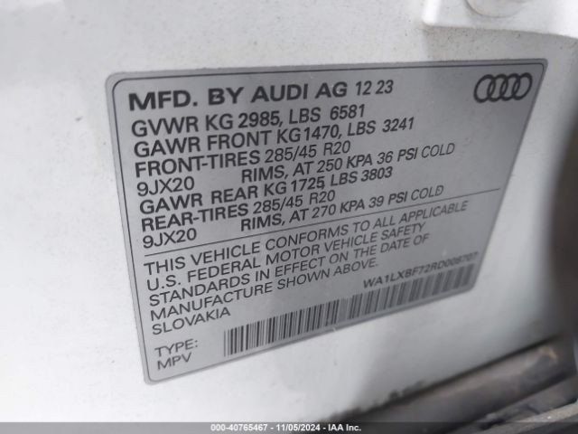 WA1LXBF72RD008707 Audi Q7 Premium Plus 55 Tfsi Quattro Tiptronic