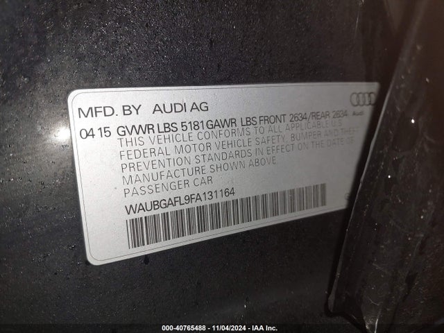 Продажа на аукционе авто 2015 Audi S4 3.0t Premium Plus, vin: WAUBGAFL9FA131164, номер лота: 40765488
