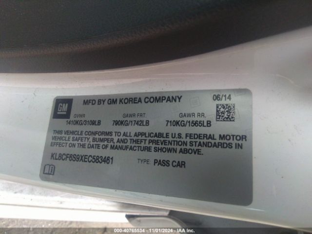 KL8CF6S9XEC583461 Chevrolet Spark 2lt Auto