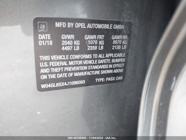 W04GL6SX4J1096093 Buick Regal Sportback Preferred