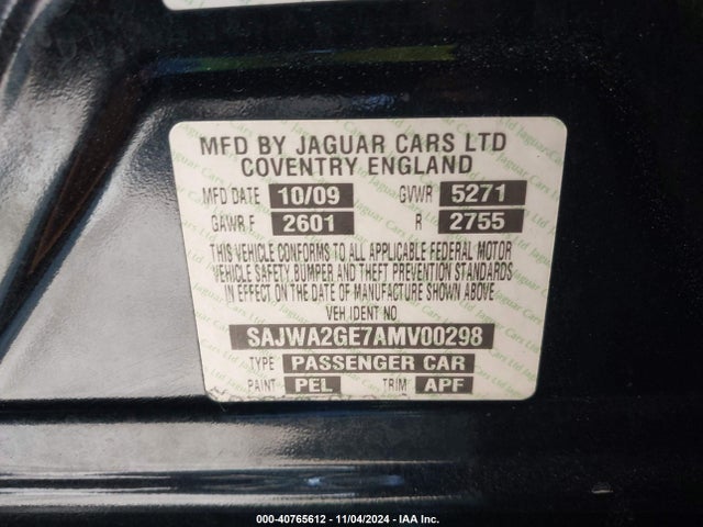 2010 JAGUAR XJ SUPER V8 SAJWA2GE7AMV00298 Photo 8