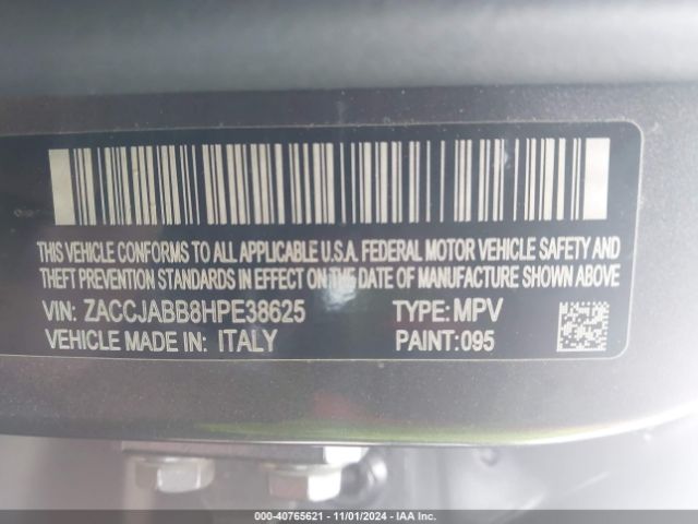 ZACCJABB8HPE38625 Jeep Renegade Latitude Fwd