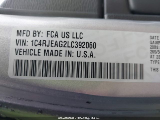 1C4RJEAG2LC392060 Jeep Grand Cherokee Altitude 4x2