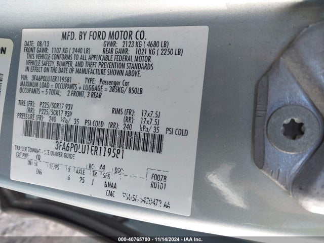 Ford Fusion Hybrid Se 2014 3FA6P0LU1ER119581 Image 9