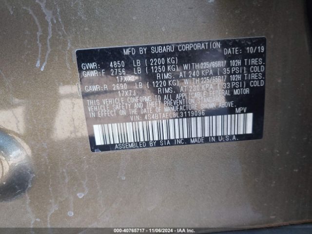 4S4BTAEC8L3119096 Subaru Outback Premium