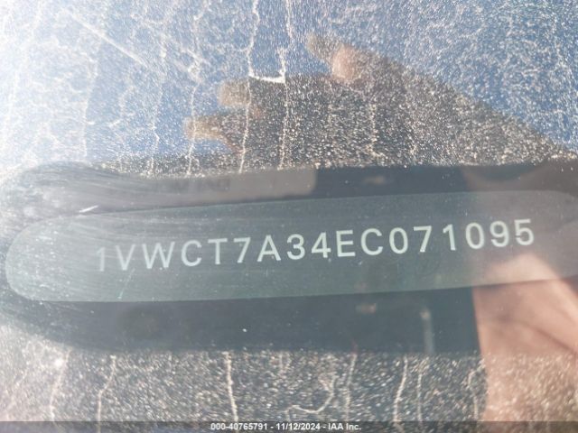 1VWCT7A34EC071095 Volkswagen Passat 1.8t Sel Premium