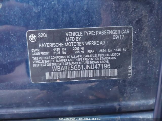 WBA8E5G51JNU47196 BMW 320i Xdrive