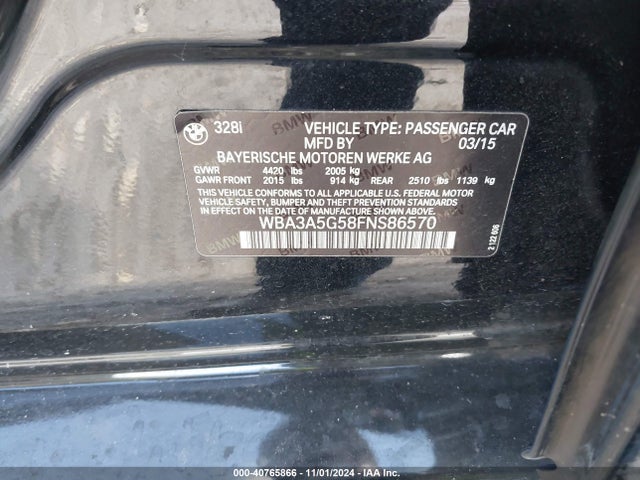WBA3A5G58FNS86570 BMW 328I