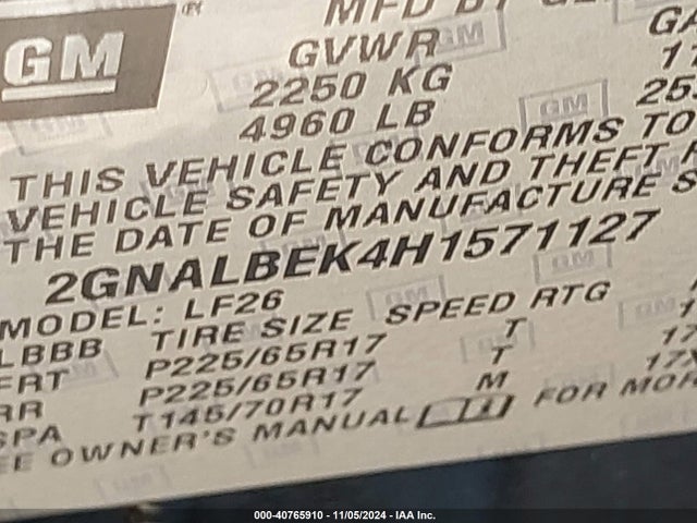 Chevrolet EQUINOX LS 2017 2GNALBEK4H1571127 Image 9