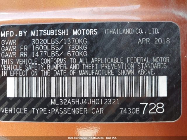 2018 MITSUBISHI MIRAGE ML32A5HJ4JH012321 Photo 8