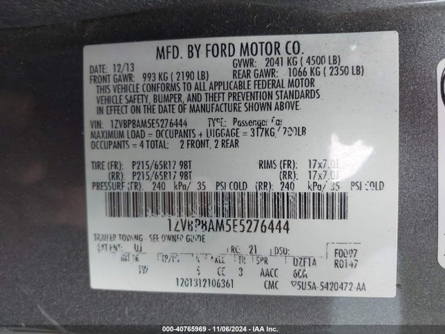 Ford Mustang V6 2014 1ZVBP8AM5E5276444 Image 9