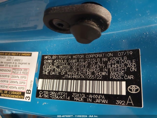 JTNKHMBX7K1055122 Toyota 3zr-fae
