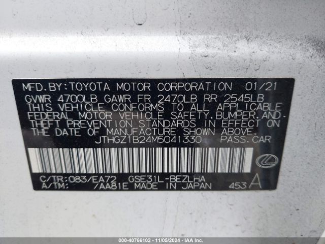 JTHGZ1B24M5041330 Lexus Is 350 F Sport