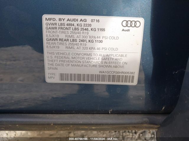 WA1GCCFS6HR005382 Audi Q3 2.0t Premium