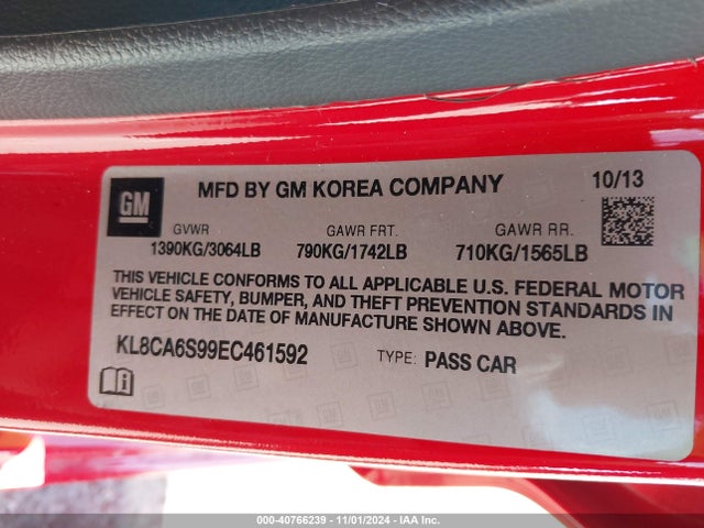 Chevrolet Spark Ls Manual 2014 KL8CA6S99EC461592 Image 9