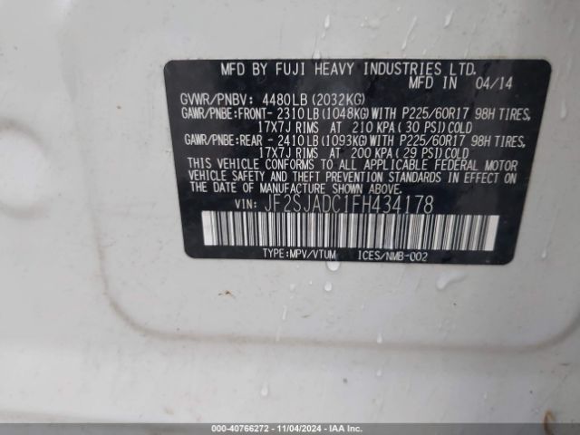 JF2SJADC1FH434178 Subaru Forester 2.5i Premium