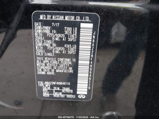 JN8AZ2NF4H9646110 Infiniti QX80