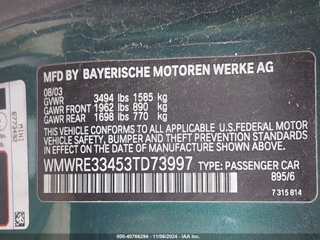 2003 MINI COOPER S WMWRE33453TD73997 Photo 8