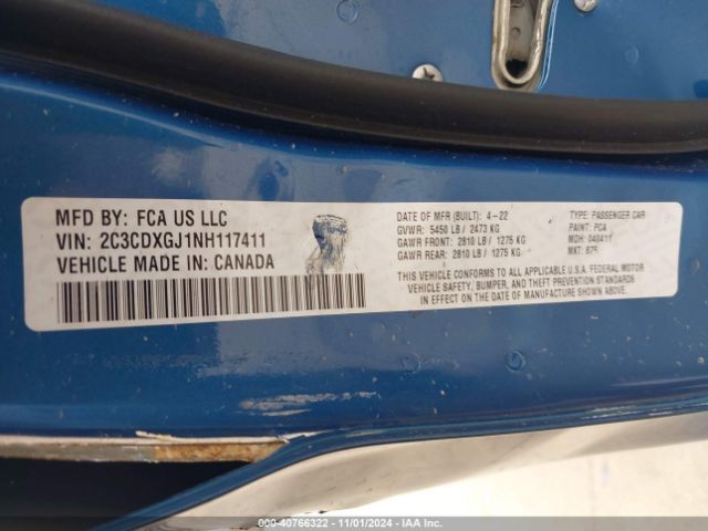 2C3CDXGJ1NH117411 Dodge Charger Scat Pack Widebody
