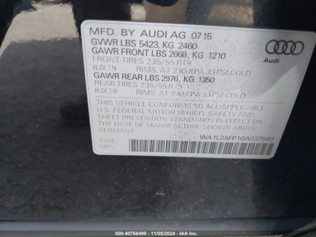 2016 AUDI Q5 WA1L2AFP1GA037560 Photo 8