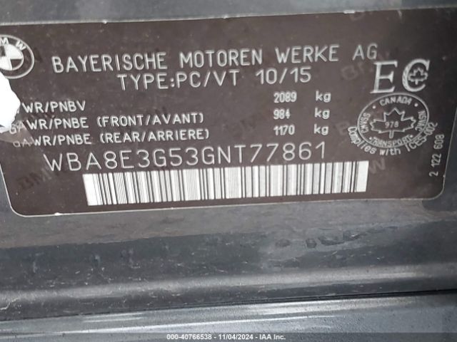 WBA8E3G53GNT77861 BMW 328i Xdrive