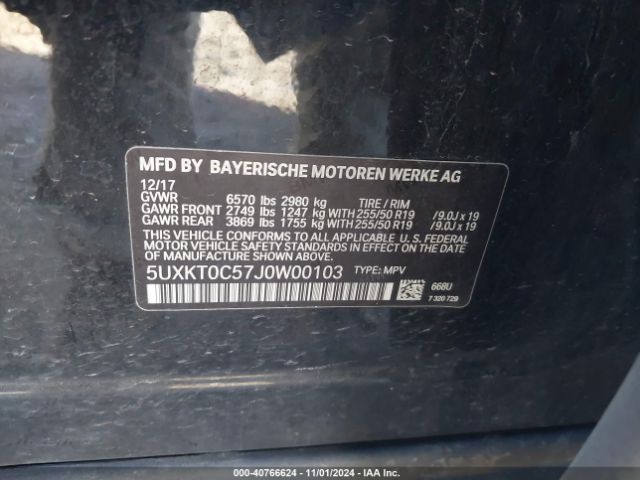 5UXKT0C57J0W00103 BMW X5 Edrive Xdrive40e Iperformance