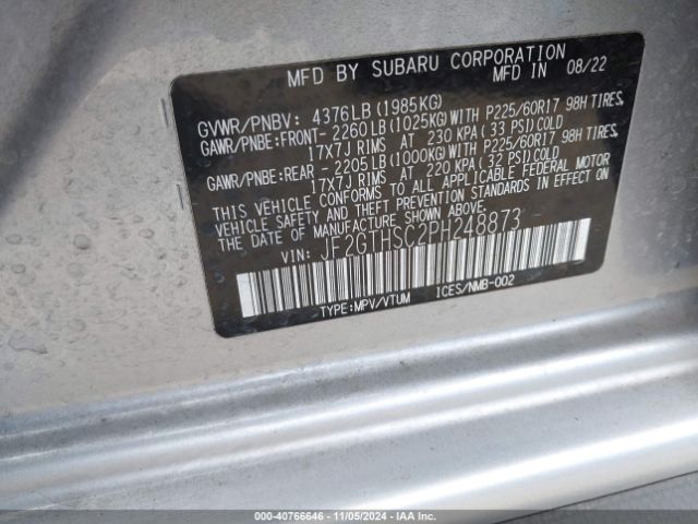 JF2GTHSC2PH248873 Subaru Crosstrek Sport