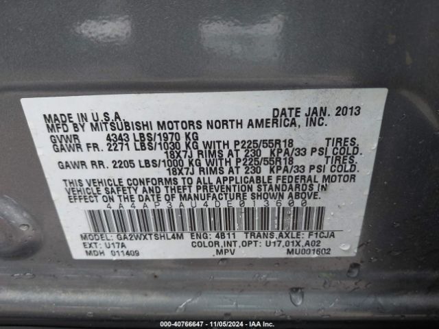 2013 MITSUBISHI OUTLANDER SPORT 4A4AP3AU4DE013600 Photo 8