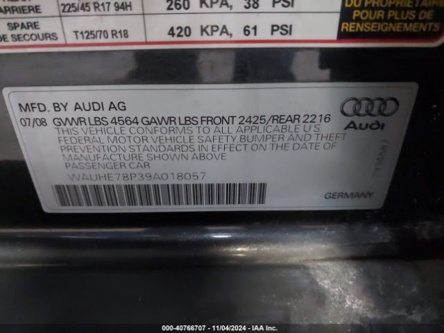 2009 AUDI A3 WAUHE78P39A018057 Photo 8