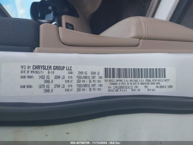 Jeep Grand Cherokee Limited 2015 1C4RJEBG6FC616112 Image 9