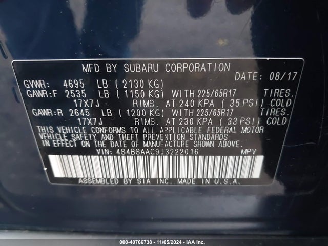 4S4BSAAC9J3222016 Subaru Outback 2.5i