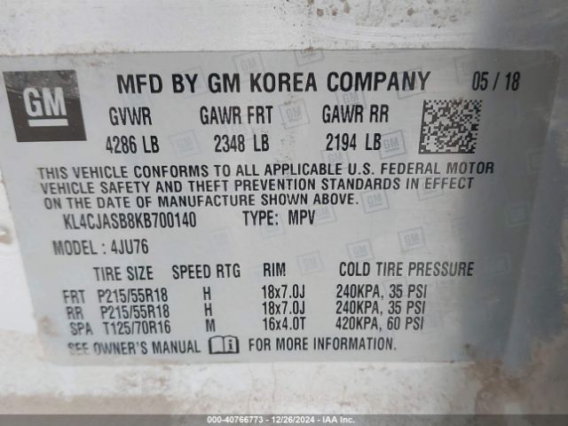 2019 BUICK ENCORE KL4CJASB8KB700140 Photo 8