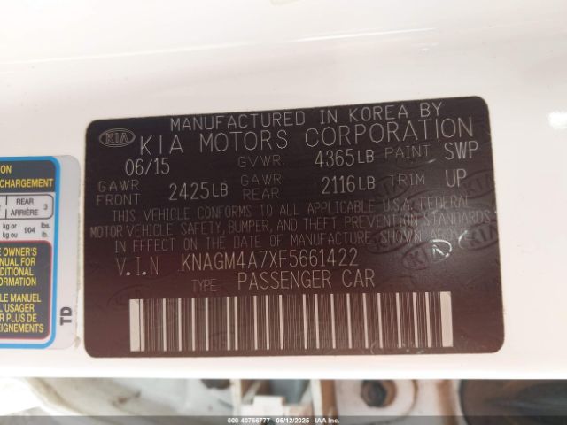 KNAGM4A7XF5661422 KIA Optima Lx