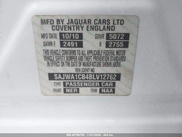 2011 JAGUAR XJ SAJWA1CB4BLV12762 Photo 8