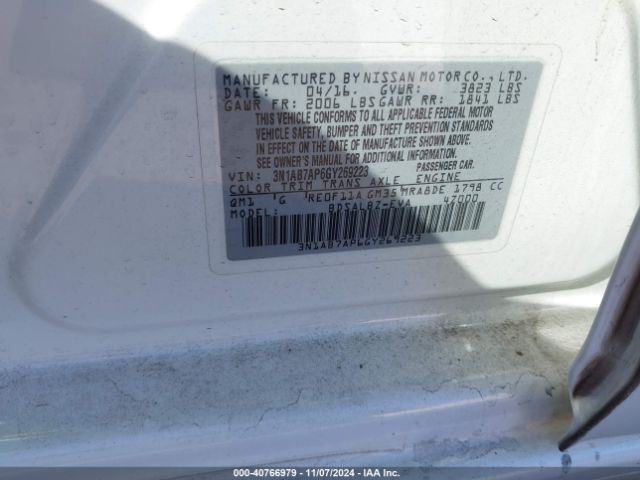 3N1AB7AP6GY269223 Nissan SENTRA S