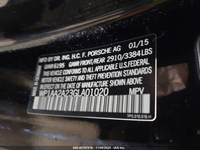 WP1AA2A23GLA01020 Porsche Cayenne