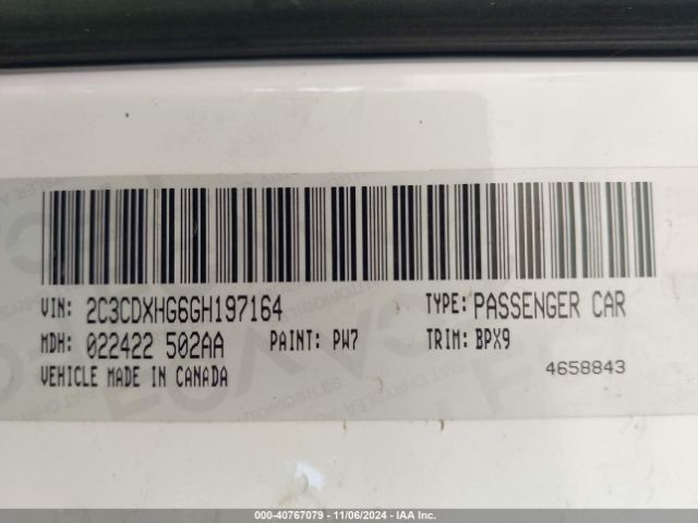 2C3CDXHG6GH197164 Dodge Charger Sxt