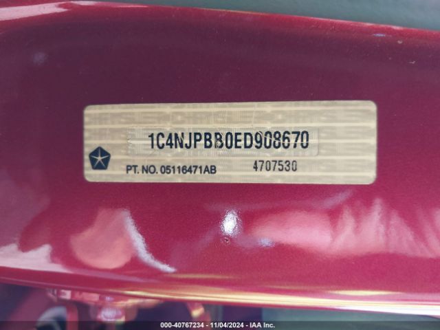 1C4NJPBB0ED908670 Jeep Patriot Sport