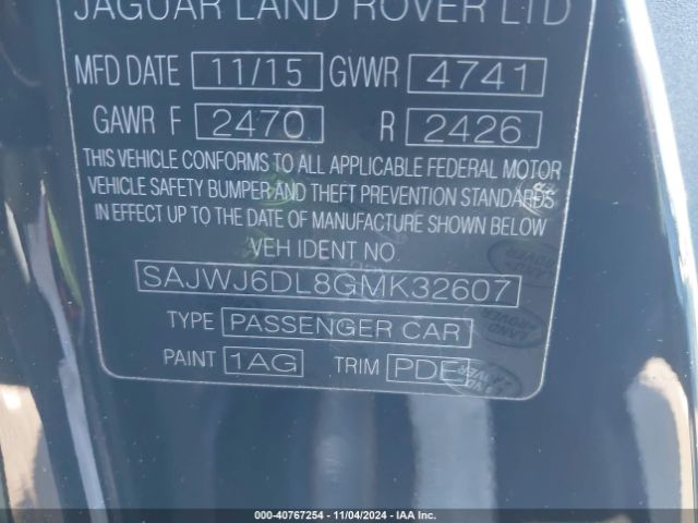 SAJWJ6DL8GMK32607 Jaguar F-TYPE R