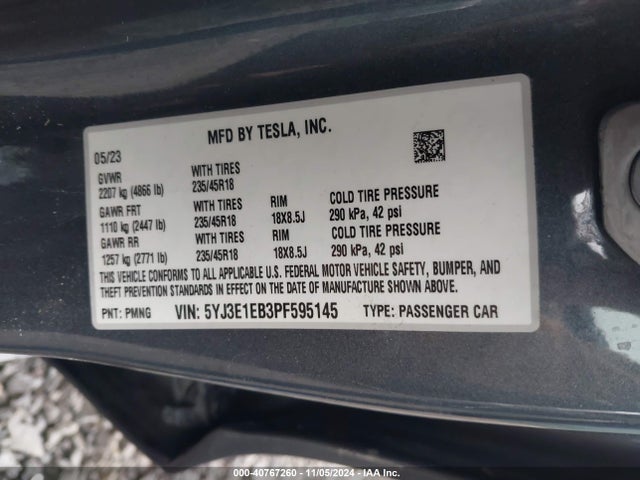 2023 TESLA MODEL 3 5YJ3E1EB3PF595145 Photo 8
