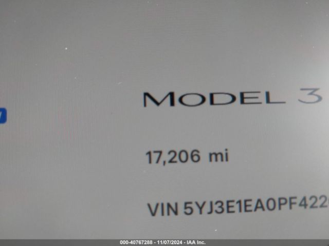 5YJ3E1EA0PF422609 Tesla Model 3 Rear-wheel Drive