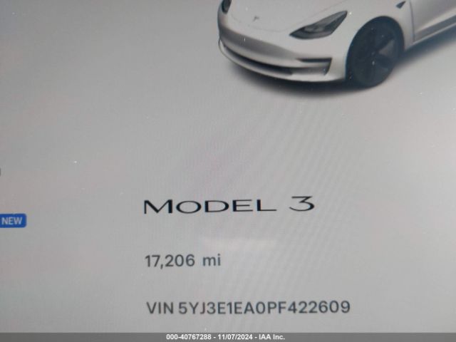5YJ3E1EA0PF422609 Tesla Model 3 Rear-wheel Drive