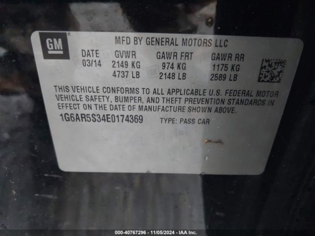 1G6AR5S34E0174369 Cadillac CTS LUXURY