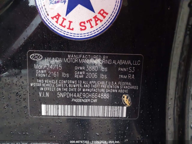 Hyundai ELANTRA SE 2016 5NPDH4AE9GH664886 Image 9