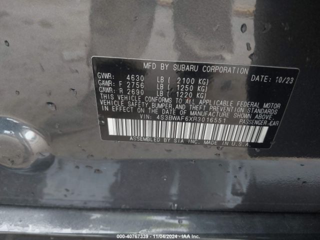 4S3BWAF6XR3016551 Subaru Legacy Premium