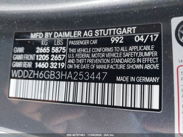 WDDZH6GB3HA253447 Mercedes-Benz E 400 4matic