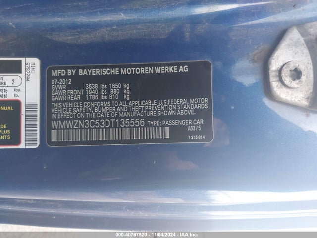 2013 MINI CONVERTIBLE WMWZN3C53DT135556 Photo 8