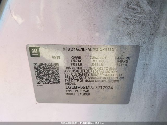 1G1BF5SM7J7217924 Chevrolet Cruze Premier Auto